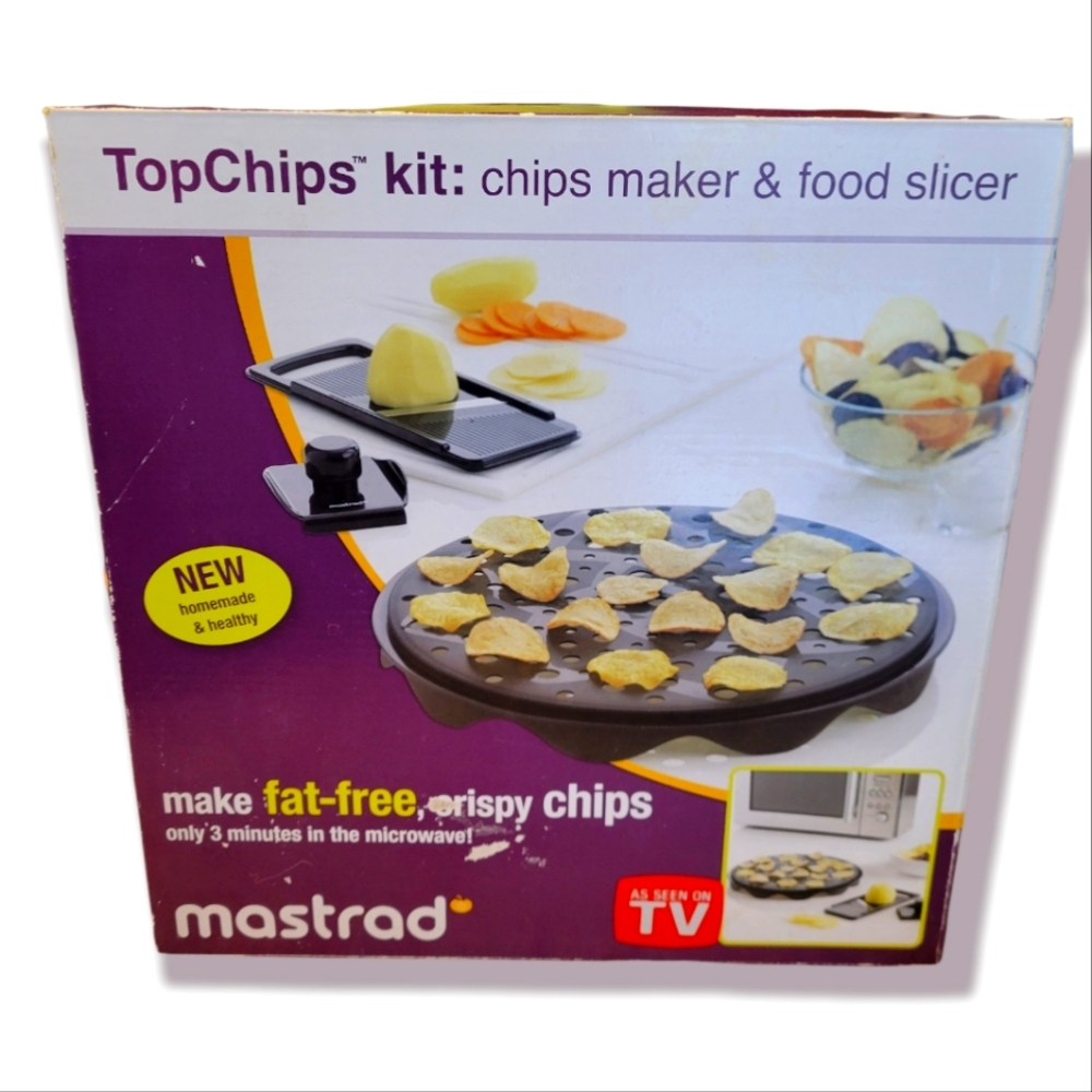 Mastrad Top Chips Microwave Potato Chip Maker and Mandoline Set.